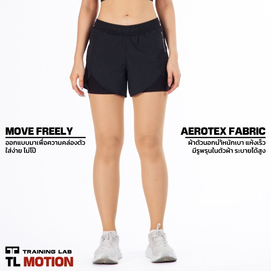 Training Lab : Motion Women’s 2 in 1 กางเกงวิ่งผู้หญิง 2 ชั้นรุ่น โมชั่น สำหรับเล่นกีฬา วิ่ง เทรล