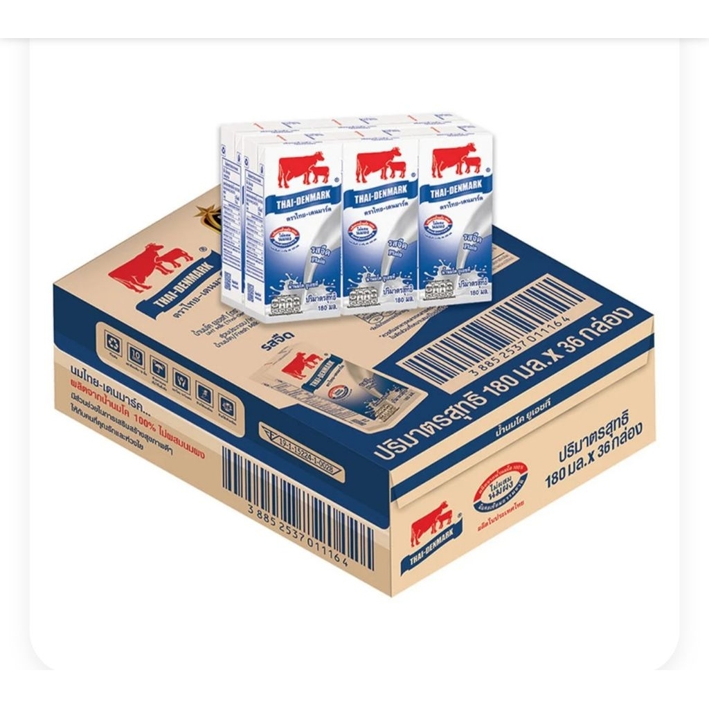 นมไทยเดนมาร์ค 180มล. รสจืด 36 กล่อง