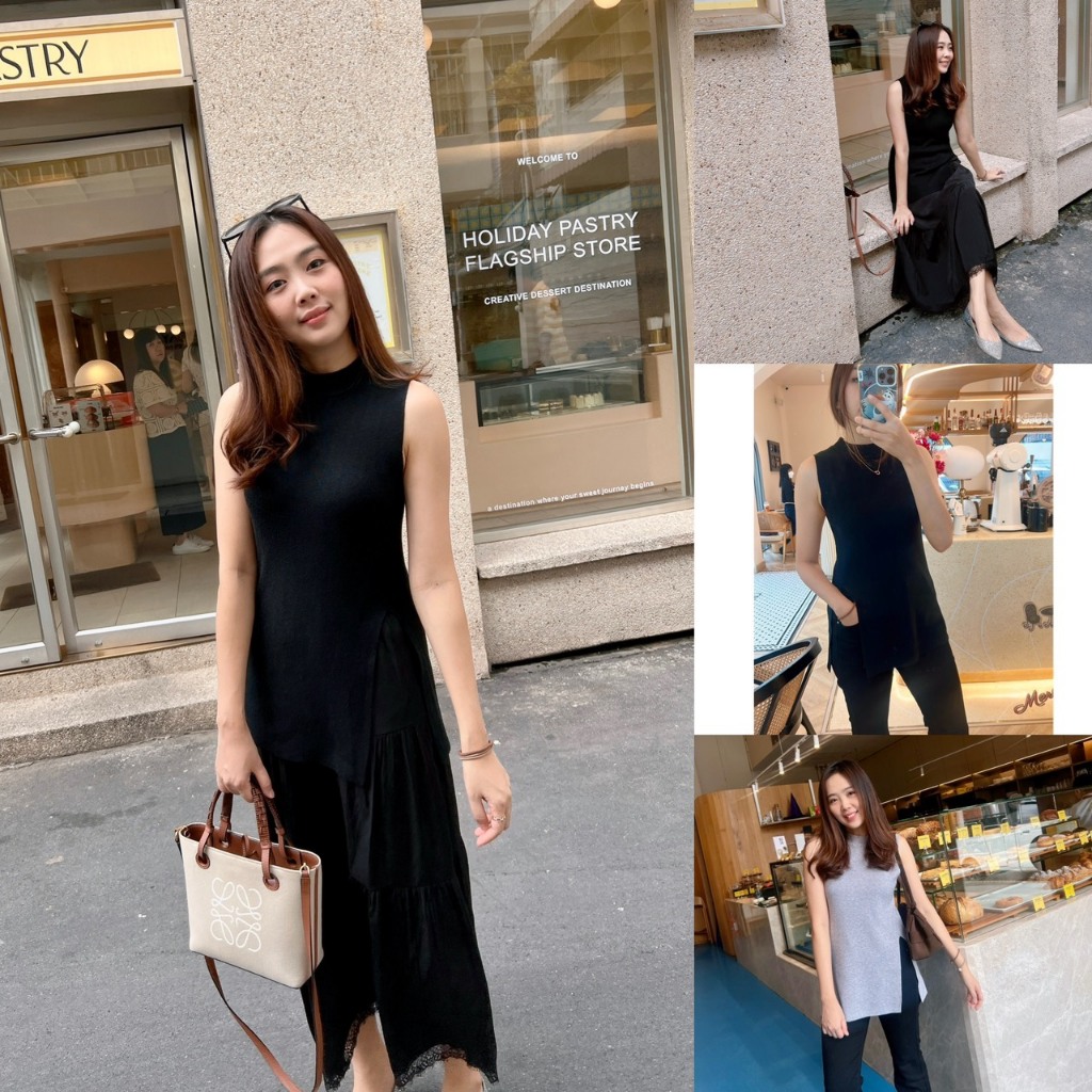 Garland knit top 490.- เสื้อไหมพรมแขนกุด เน้นปิดช่วงสะโพก ทอสวยนุ่มเนียนยืดหยุ่นสุดๆ