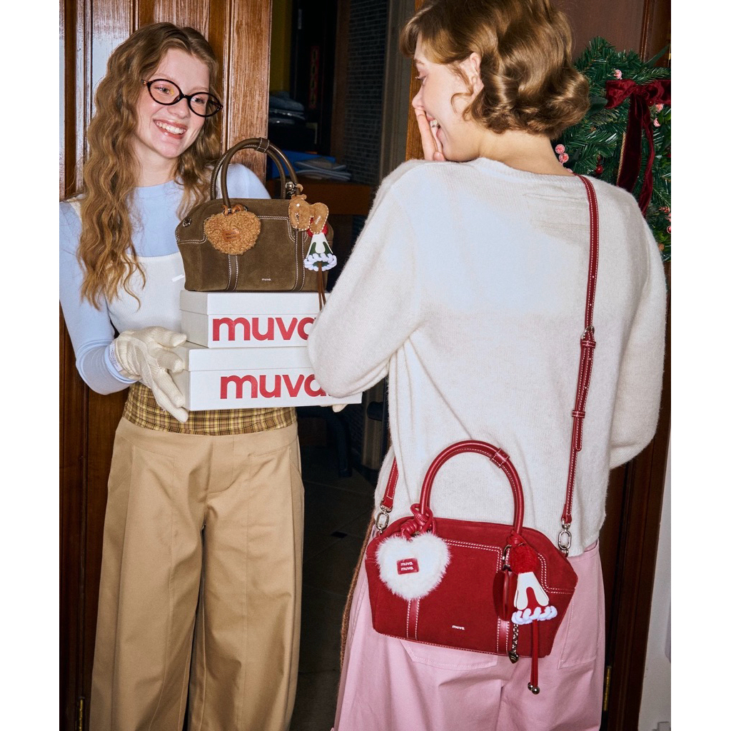 MUVA ฟรี charm ห้อยกระเป๋า [โค้ดลด 20% เหลือ 2072.-] MU-1552 Square Bag กระเป๋าสะพายข้าง