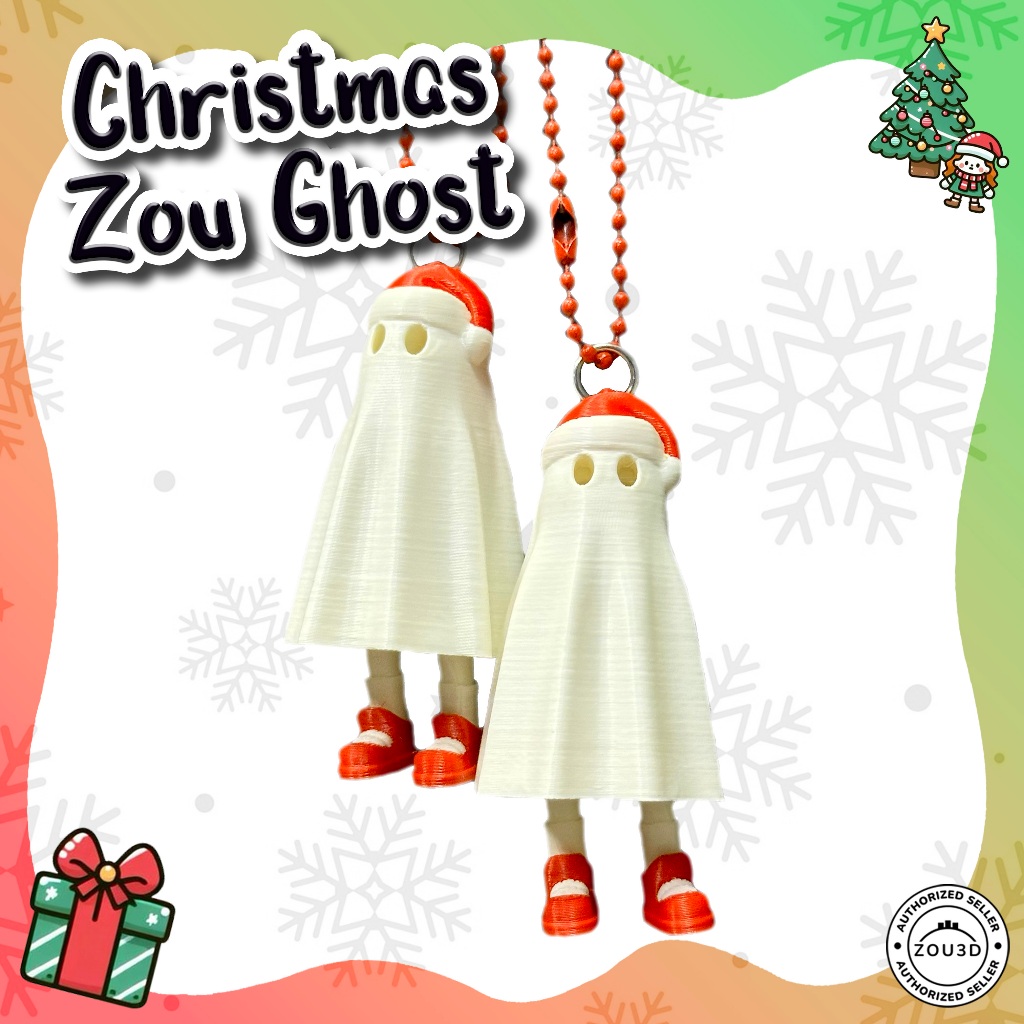 พวงกุญแจ Christmas Zou Ghost Keychain พร้อมส่ง [ลิขสิทธิ์แท้ ZOU3D Authorized seller] 3D print Chris