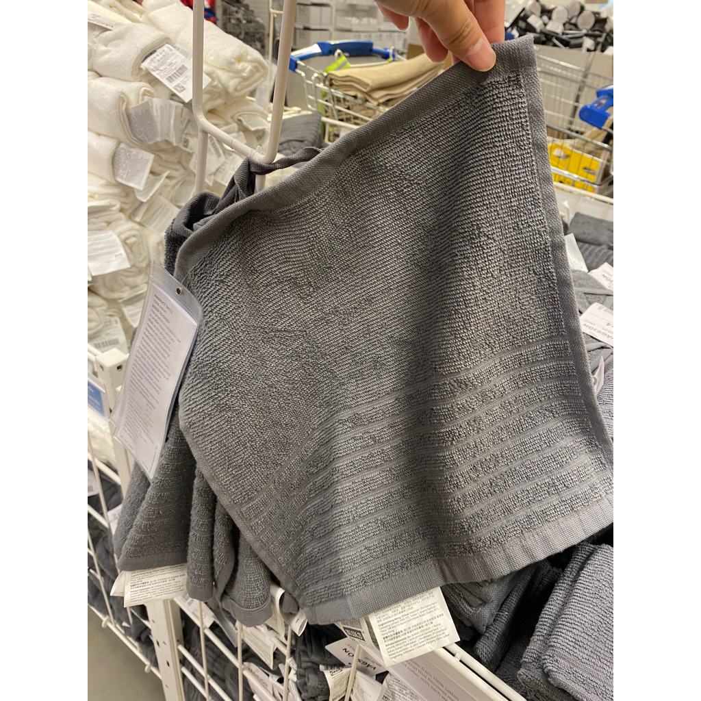 IKEA  ผ้าขนหนู ผ้าเช็ดหน้า ผ้าฝ้าย100% VAGSJON วัวเควิน, 30x30 ซม. ทำจากผ้าฝ้าย100% ซับน้ำได้ดี แห้งไว ไม่เป็นขุย