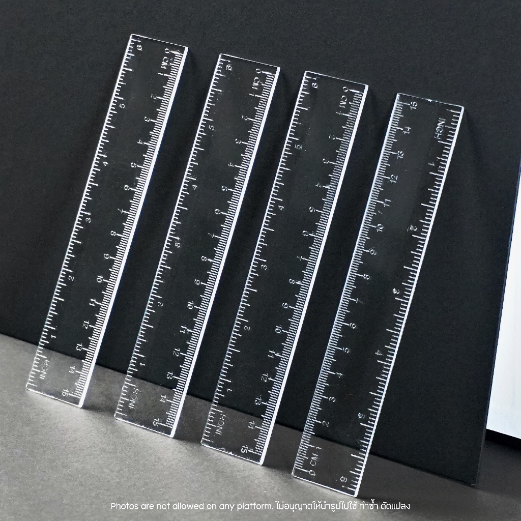 ไม้บรรทัดใส Clear Ruler 15 ซม. 6 นิ้ว วัดได้ทั้งเซนติเมตรและนิ้ว ใส่กระเป๋าง่าย เหมาะสำหรับนักเรียน นักศึกษา และสำนักงาน
