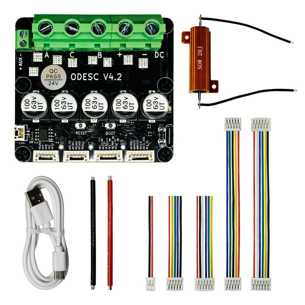ODESC V4.2 Single Drive Brushless Servo Motor Controller Based Compatible with Odrivetool,FOC, BLDC
