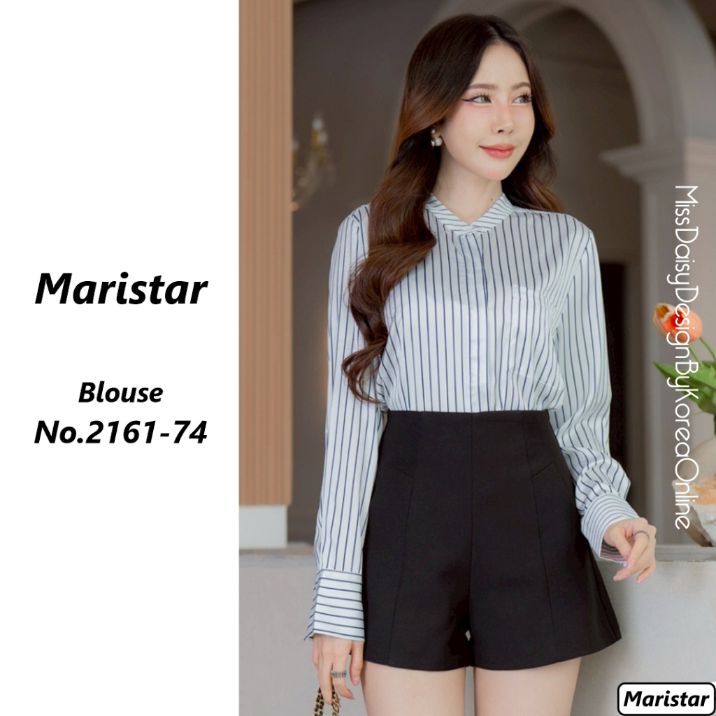 Maristar เสื้อแขนยาวผ้าพิมพ์ลาย No.2161 ผลิตจากผ้า Silk Satin