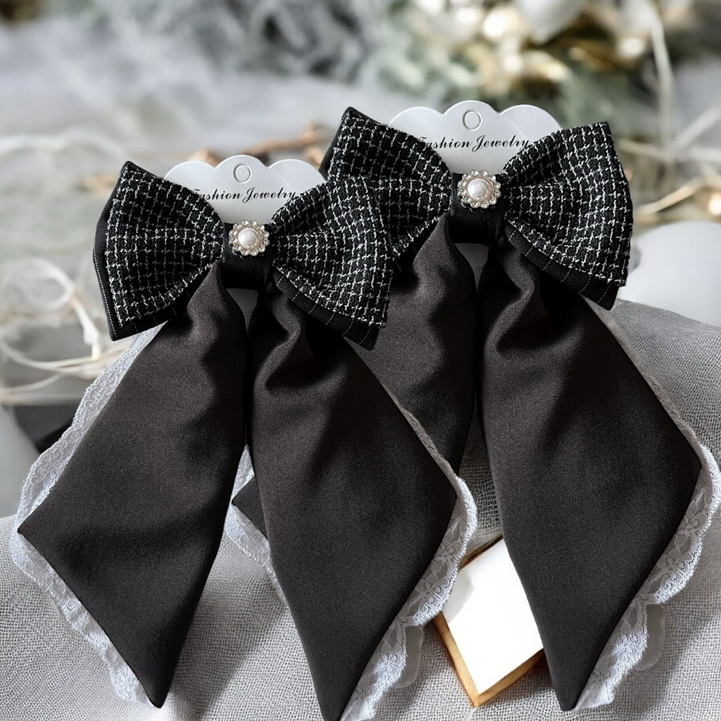 กิ๊บติดผมจัมโบ้ สีขาวดำ - รูปที่ 3