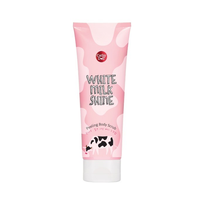Cathy Doll ไวท์มิลค์ไชน์ พีลลิ่งบอดี้สครับ 320ml เจลนํ้านมระเบิดผิวใส
