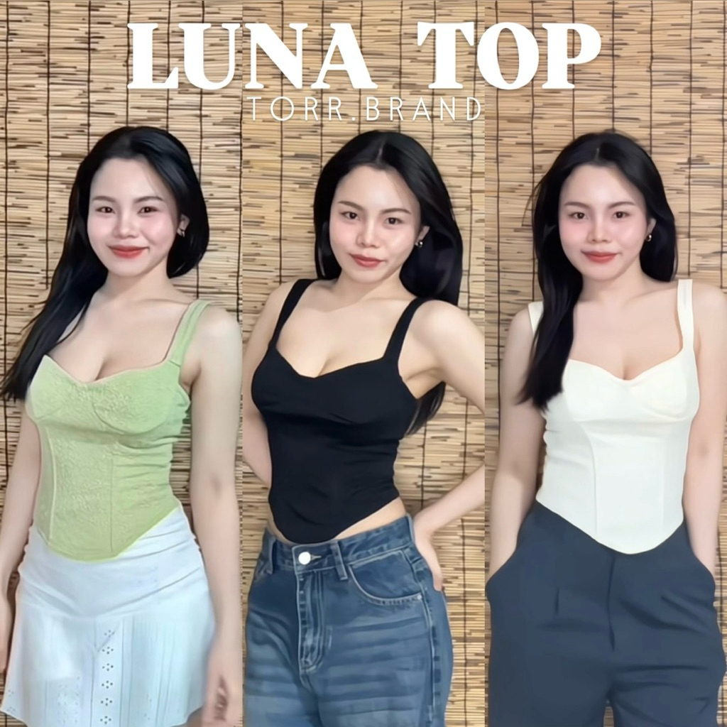 TORR : LUNA TOP เสื้อท็อปสายเดี่ยว คอหัวใจ โครงคอร์เซ็ท ผ้าลูกไม้นิ่ม ยืดหยุ่นได้