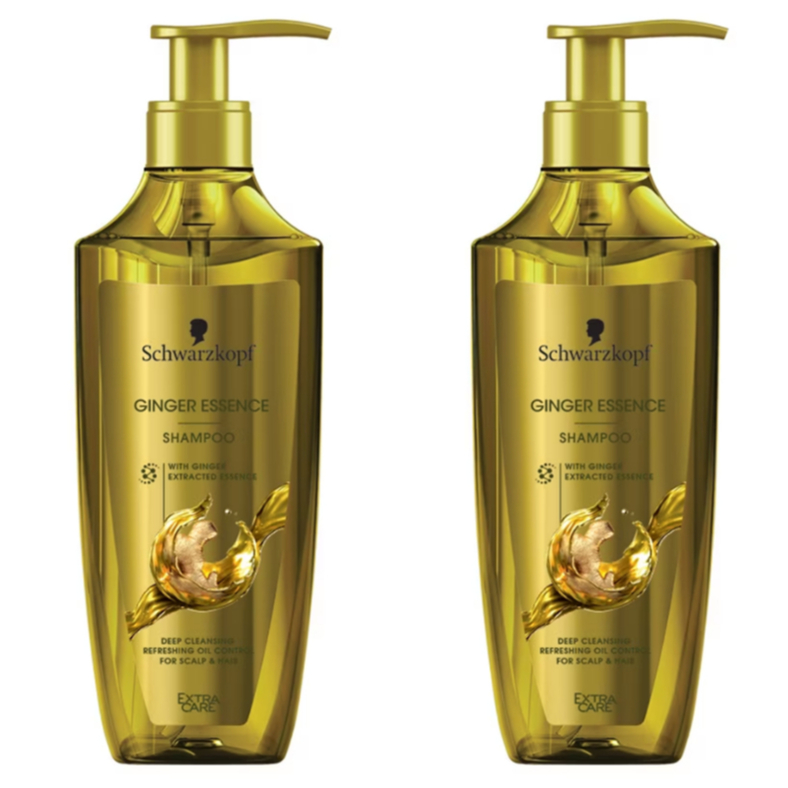 Schwarzkopf Extra Care Ginger Essence Shampoo 400ml (2ขวด) ชวาร์สคอฟ เอ็กซ์ตร้า แคร์ จินเจอร์ เอสเซนส์ แชมพู
