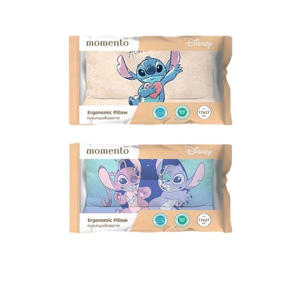 พร้อมส่ง โมเมนโต MOMENTO หมอนหนุน ลายสติทช์ Stitch  ขนาด 17×24 นิ้ว ลิขสิทธิ์แท้