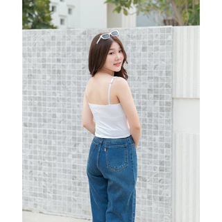 🍒 Ninamee เสื้อสายเดี่ยวครึ่งตัว เสริมบราในตัว ปรับสายได้ มีฟองน้ำ ผ้านุ่มยืดเย็น อก 26–38 นิ้ว ใส่สบาย ทรงสวย #NN02