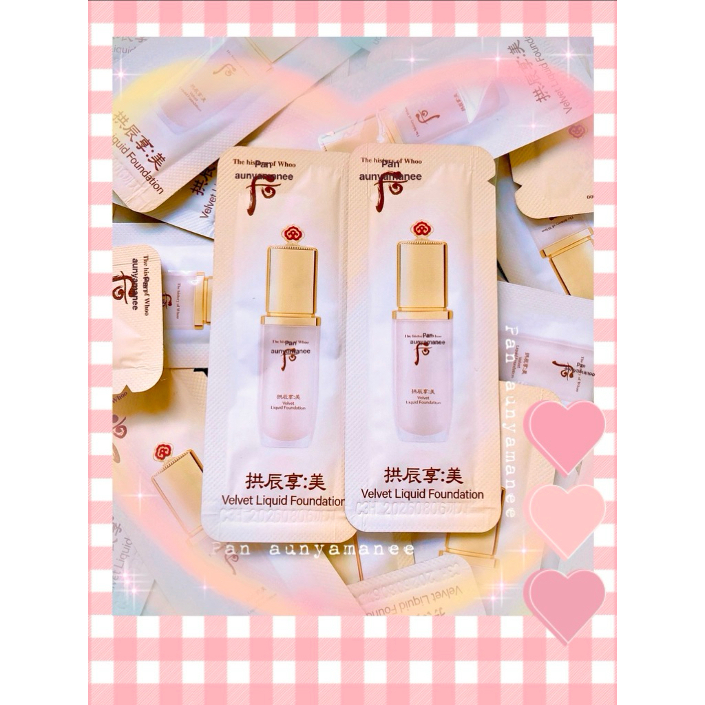 ♥️(รองพื้นคุมมัน) (✅ของแท้💯%‼️) Gongjinhyang mi velvet liquid foundation Spf30/Pa++n.21 1ml whoo♥️