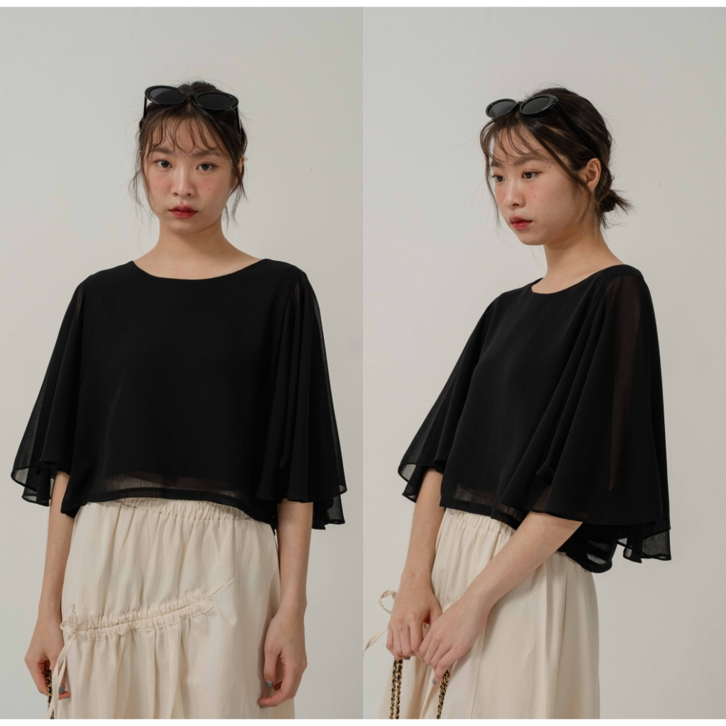 (พร้อมส่ง) Kimmame - เสื้อ รุ่น Chiffon Cake Blouse 4 สี