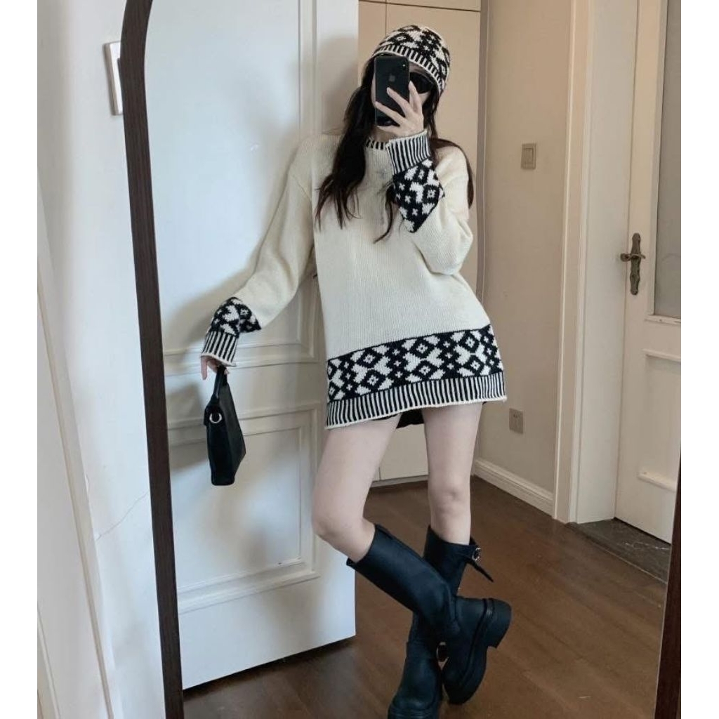 newshop​ เดรสไหมพรม  set 2 ชิ้น
- หมวกไหมพรม 1 ใบ