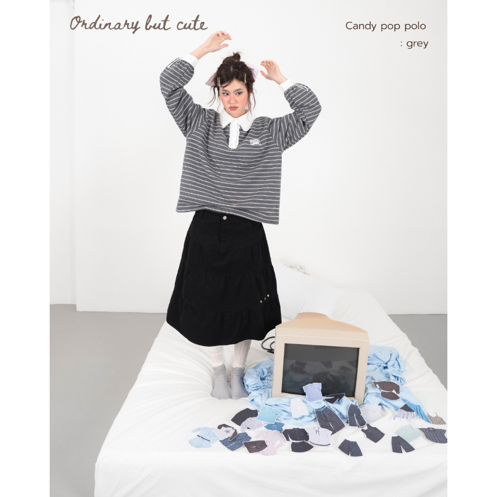 11.11 ODBC Candy pop polo🍭เสื้อโปโลแขนยาวลายทาง