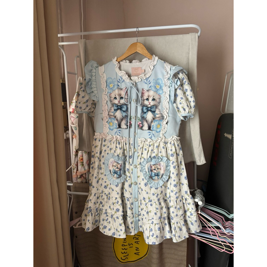 พร้อมส่ง มือสอง 2XL เดรสแมวมุมิสีฟ้า Maria Diamond