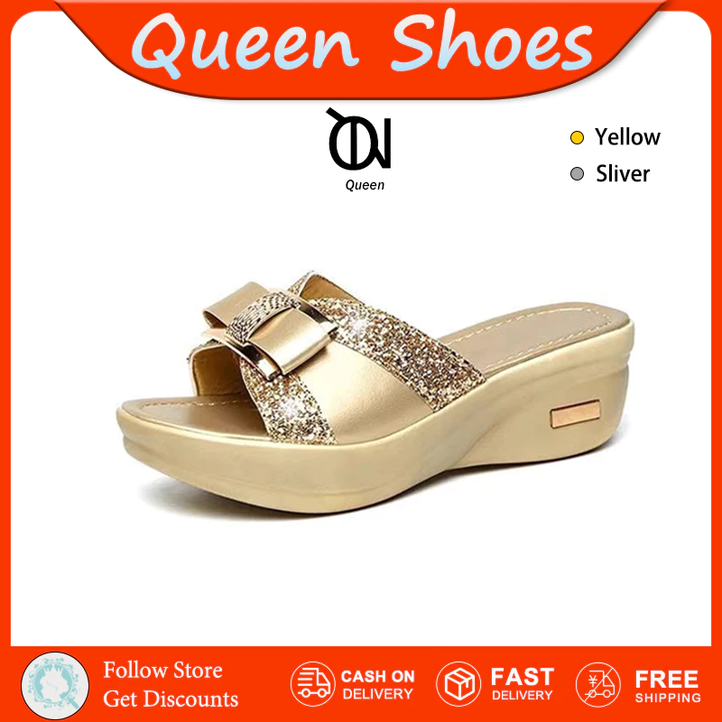 Queen รองเท้าแตะเพิ่มความสูง ทันสมัย รองเท้า รองเท้าแตะฤดูร้อน ใส่สบาย กันลื่น รองเท้า ยอดฮิต