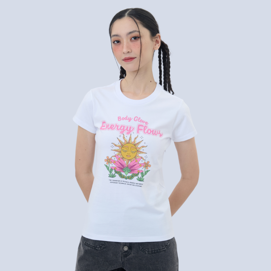 BODY GLOVE Women's Mystic Vibes Tee เสื้อยืดแขนสั้น สีขาว
