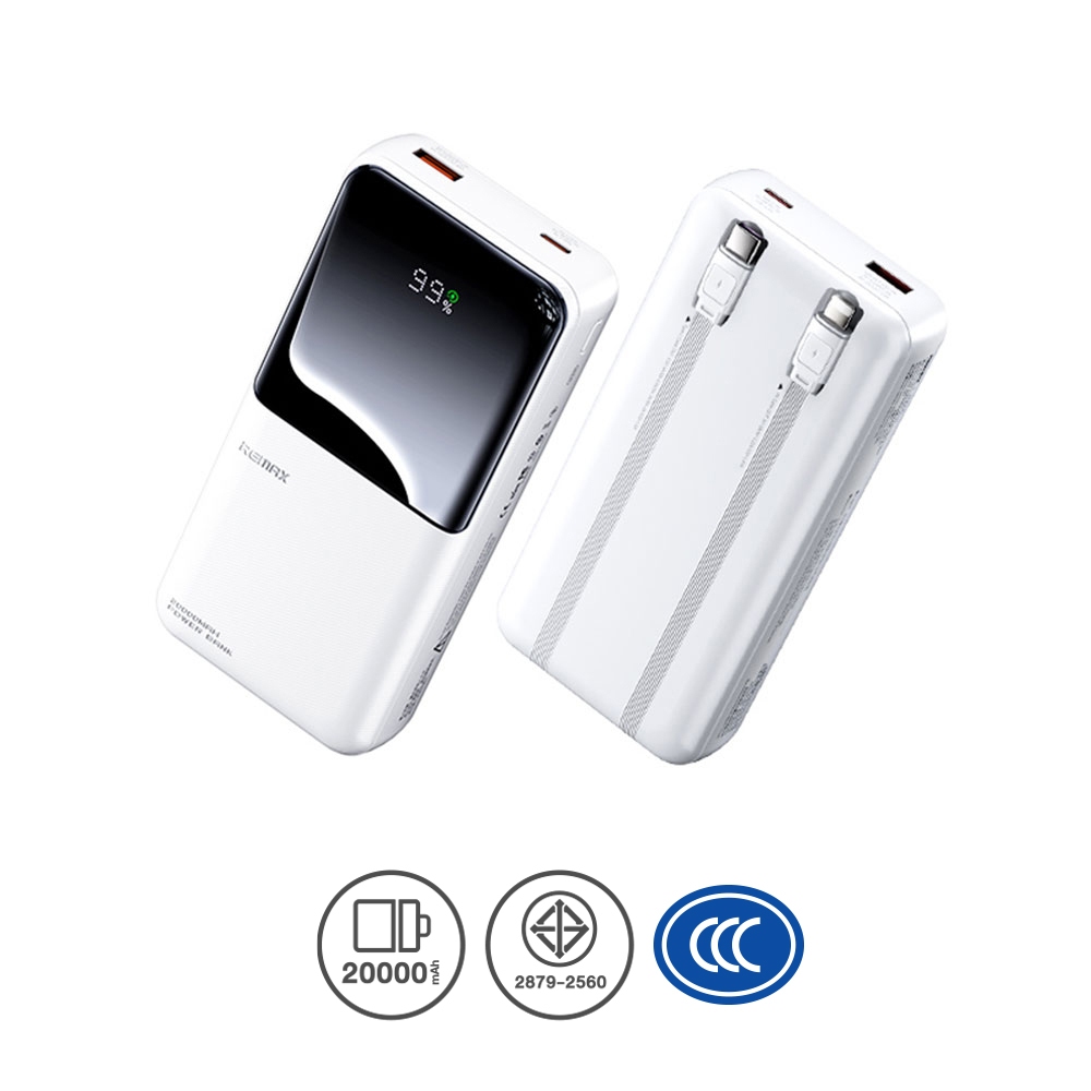 Remax Power Bank RPP-680 [CCC] ‼️ มีส่งด่วน แบตสำรองพร้อมสายชาร์จ 20000 mAh ชาร์จได้ 3 พอร์ตพร้อมกัน