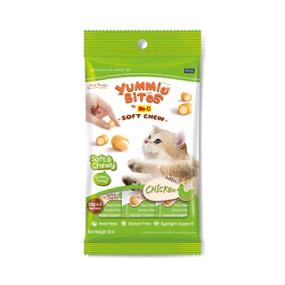 Me-O Yummie Bites มีโอ ขนมแมวนุ่มหนึบ สอดไส้ครีม ขนาด 10g x 3 จำนวน 1ถุง
