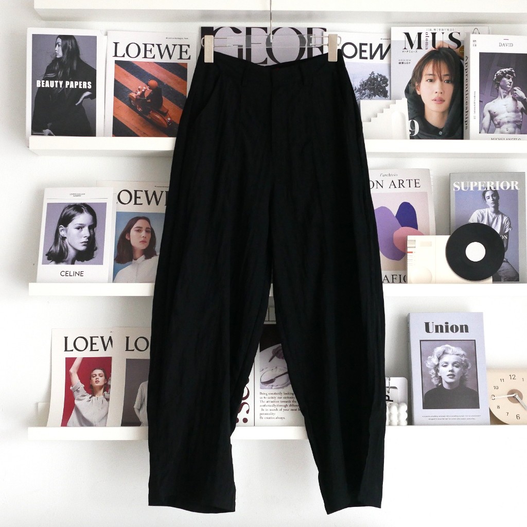 Lawyer Store | 5411653] กางเกงขายาว สไตล์มูจิ กระเป๋าด้านข้างใช้งานได้จริง เนื้อผ้าแพงมาก พริ้วๆอัดยับ  ใส่ทำงาน - รูปที่ 4