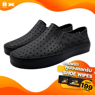 KHK SHOES รุ่น KHK ONE - BLACK สีดำ รองเท้ายางeva evashoes กันน้ำ คัทชูยาง