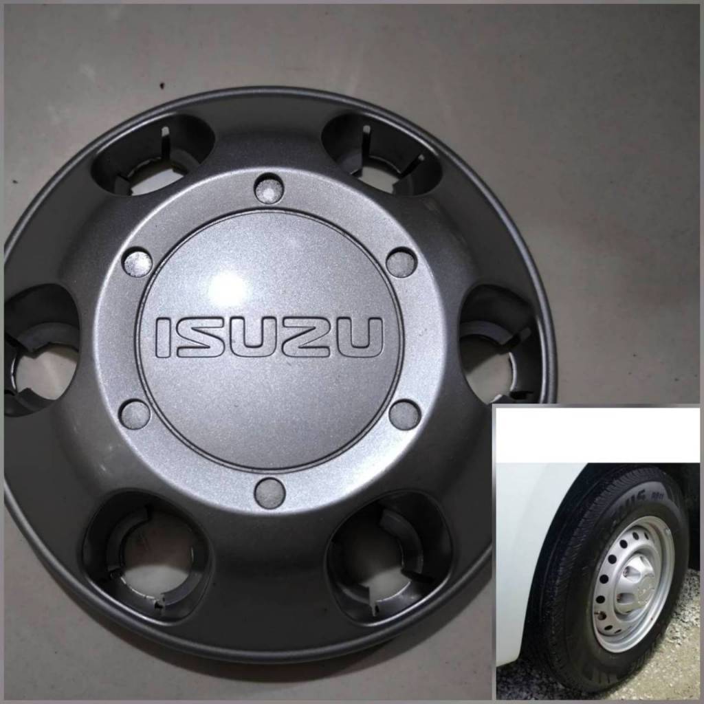 โปรโมชั่นใหม่ ฝาดุมล้อกระทะ isuzu ฝาปิดกลางเบ้า ฝาล้อ ที่ปิดล้อ R15 น๊อต 6 รู ฝาครอบดุมล้ออีซูซุ จำนวน 1 ฝา