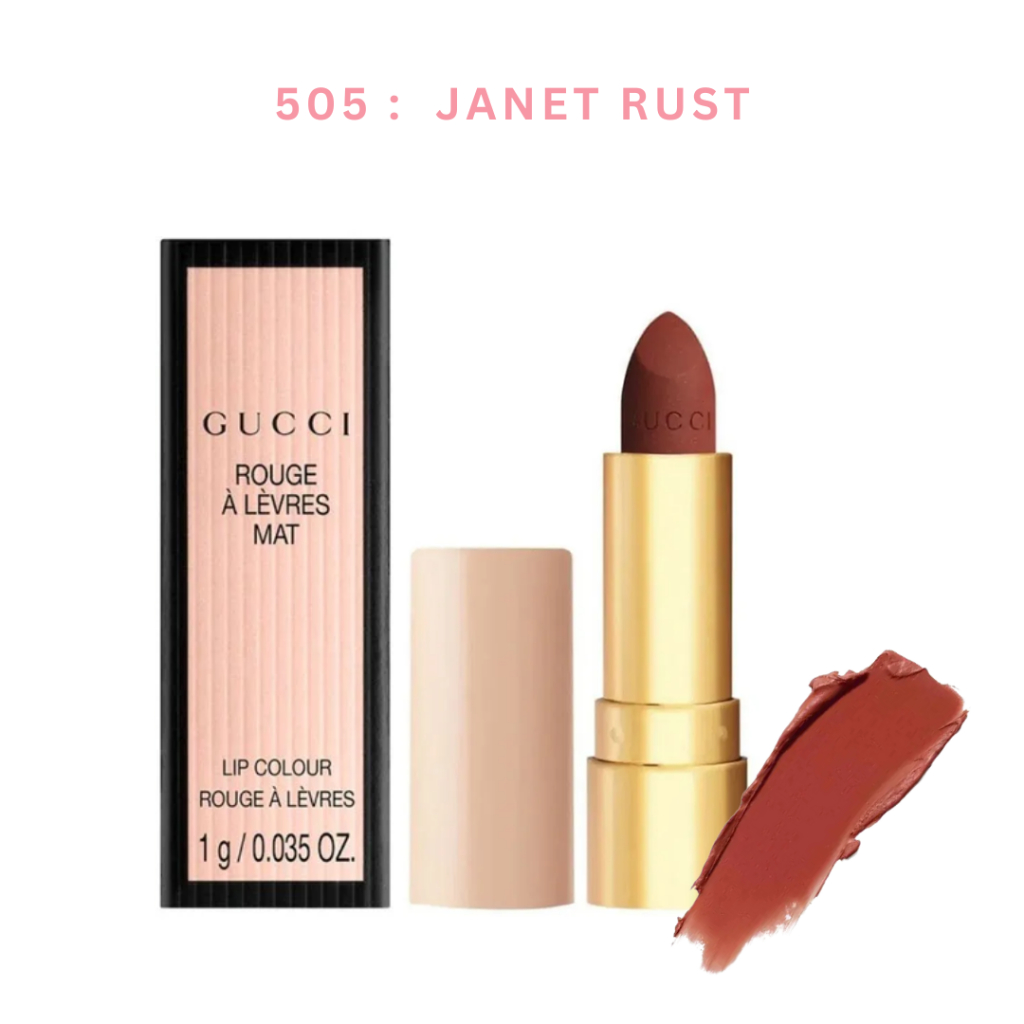 Gucci Rouge à Lèvres Mat Lipstick (Sample Size) 1 g.  #505 ป้ายคิงพาวเวอร์