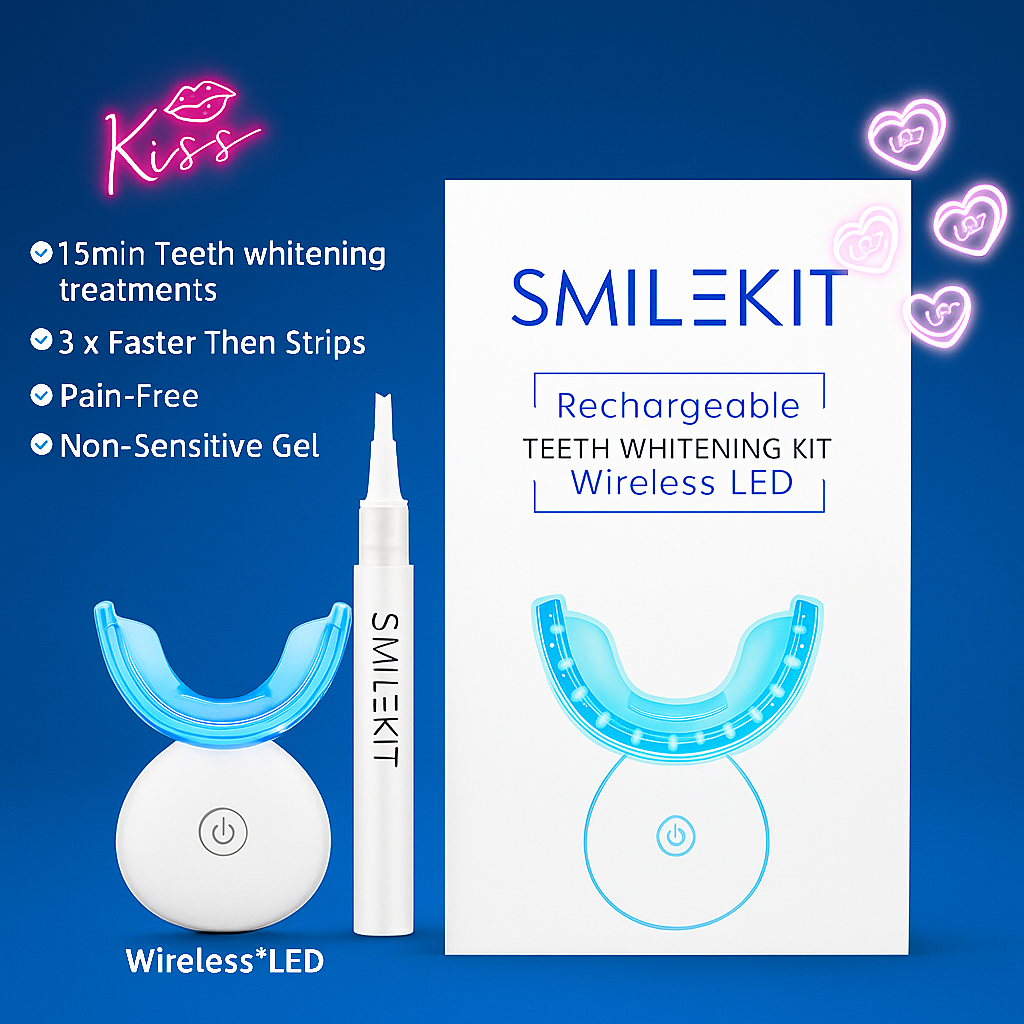 🔥เซ็ตฟอกฟันขาว Dazzling Smile ProSmile Kit พร้อมปากกาเจล LED ฟอกฟันขาวแบบไร้สาย ฟันขาวไว เห็นผลเร็ว 
