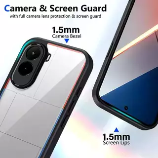 Xiaomi Poco M7 Plus 5G/POCO M7ตรงรุ่น(ส่งในไทย)เคสกันกระแทกขอบสีหลังใสXiaomi POCO M7 Plus 5G/POCO M7 4G