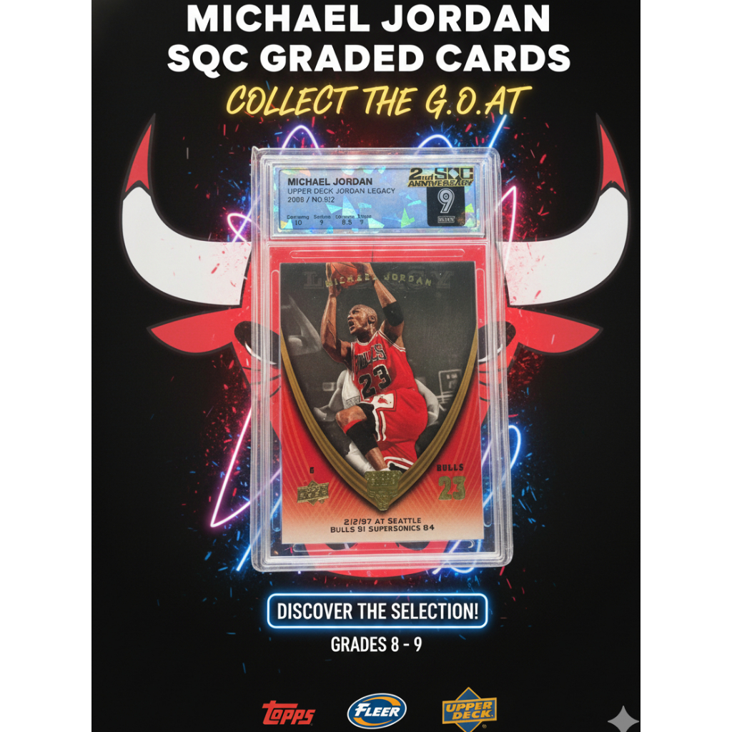 👑 **MICHAEL JORDAN** SQC 8-9 MINT SELECTION! **Topps, Fleer, Upper Deck** Graded Card Set