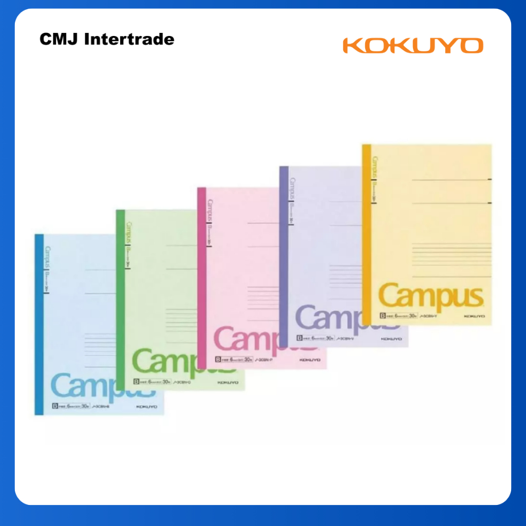 KOKUYO Campus สมุดบันทึก รุ่น 3CBN หน้าปกสีสดใส ขนาด B5 ของแท้!!! จากประเทศญี่ปุ่น