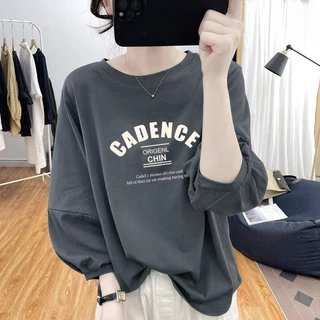 เสื้อแขนยาวสวยผู้หญิงกําลังฮิตแฟชั่นมาใหม่ oversize เสื้อผ้าสาวอวบไซส์ใหญ่น่ารักๆ เสื้อยืดโอเวอร์ไซส์เกาหลี แขนบอลลูน