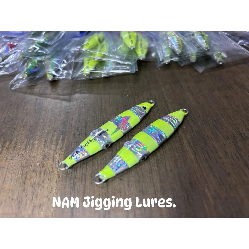 เหยื่อจิ๊ก ทรงปลาหมึก NAM Jigging Lures. มี4ขนาด10สี 20-30-40-60กรัม