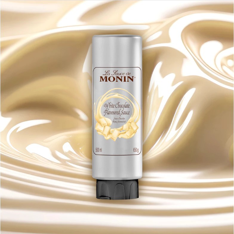 🌟พร้อมส่ง🌟MONIN White Chocolate Sauce (Squeeze Bottle) 500 ml. 1 bottle โมนิน ไวท์ช็อกโกแลตซอส 500 มล. 1 ขวด