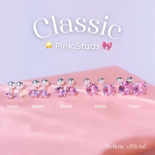Classic Pink Studs ✨ ต่างหูเพชรชมพูสุดละมุนเงิน925 ใส่แล้วหน้าสว่างมาก สีสวยหวานแบบผู้ดีสุดๆ PO3 Mellow