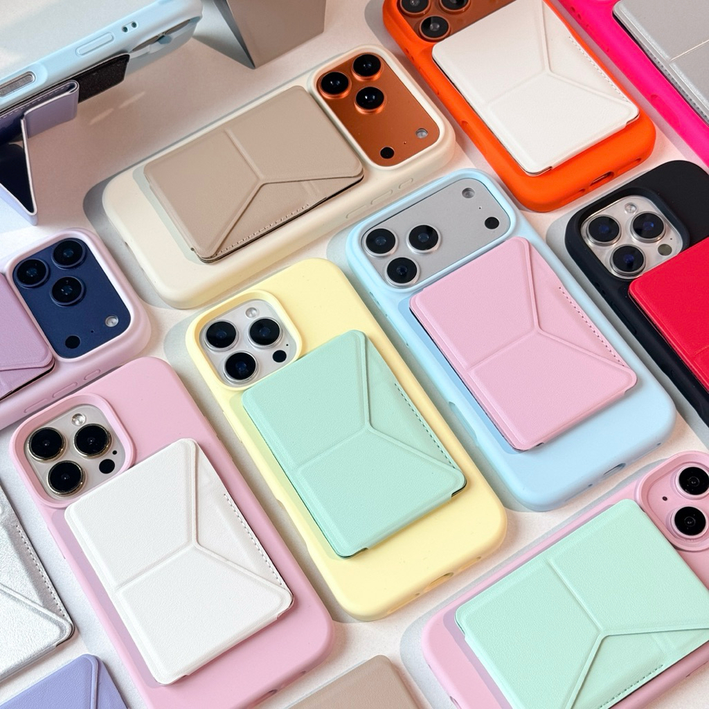 ขาดึงแม่เหล็ก (F3S211) อัพเกรด🔝📈 ขาตั้งมือถือได้ทั้งแนวตั้ง-แนวนอน-ยกจอสูง กระเป๋าใส่บัตรได้ [แค่ขาตั้ง] ที่ตั้ง Wallet