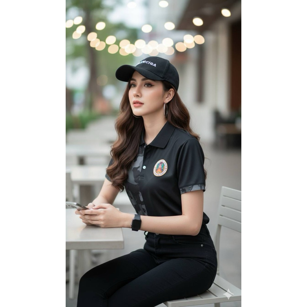 เสื้อพิมล์ลายกรมอุทยานสีดำ