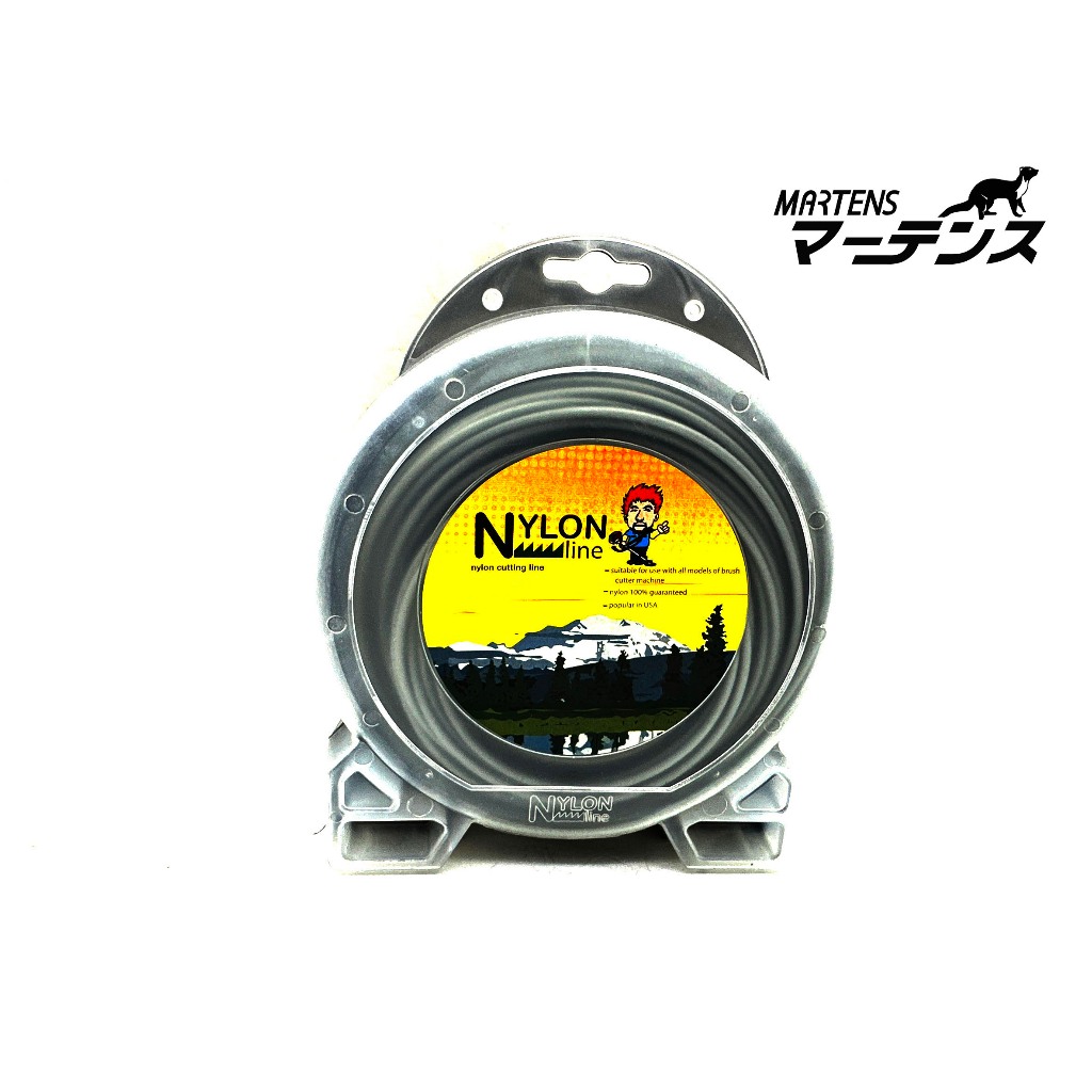 เอ็นตัดหญ้า เพชร Nylon storm ผสมซิลิคอนคาร์ไบด์ หนา3มิล (1ม้วน) แบบกลม