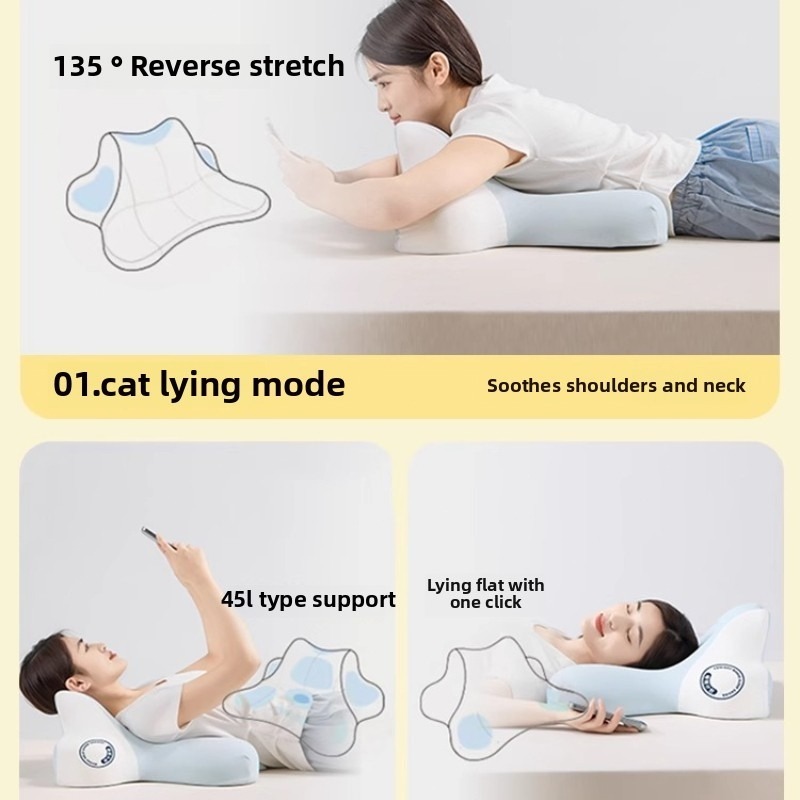 1.3 กก.  น้ำหนักมาก หมอนรองคอ ใหม่ หมอนอเนกประสงค์สำหรับนอนหงาย เมมโมรี่โฟม หมอน รองรับคอและหลังบรรเทาอาการปวดคอ