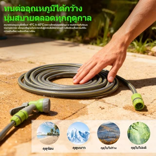 Coppexton ชุดปืนฉีดน้ำรดน้ำต้นไม้ ล้างพื่้น ล้างรถ ปรับได้7แบบ พร้อมสายยาง4หุน เลือกความยาว10ม./15ม./20ม./25ม.