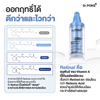 [2 ขวด ฟรีของแถม] เซรั่มสูตรใหม่! Gen2 Dr.PONG Retinal-X activein serum เซรั่มลดเลือนริ้วรอย ผิวเรียบเนียน