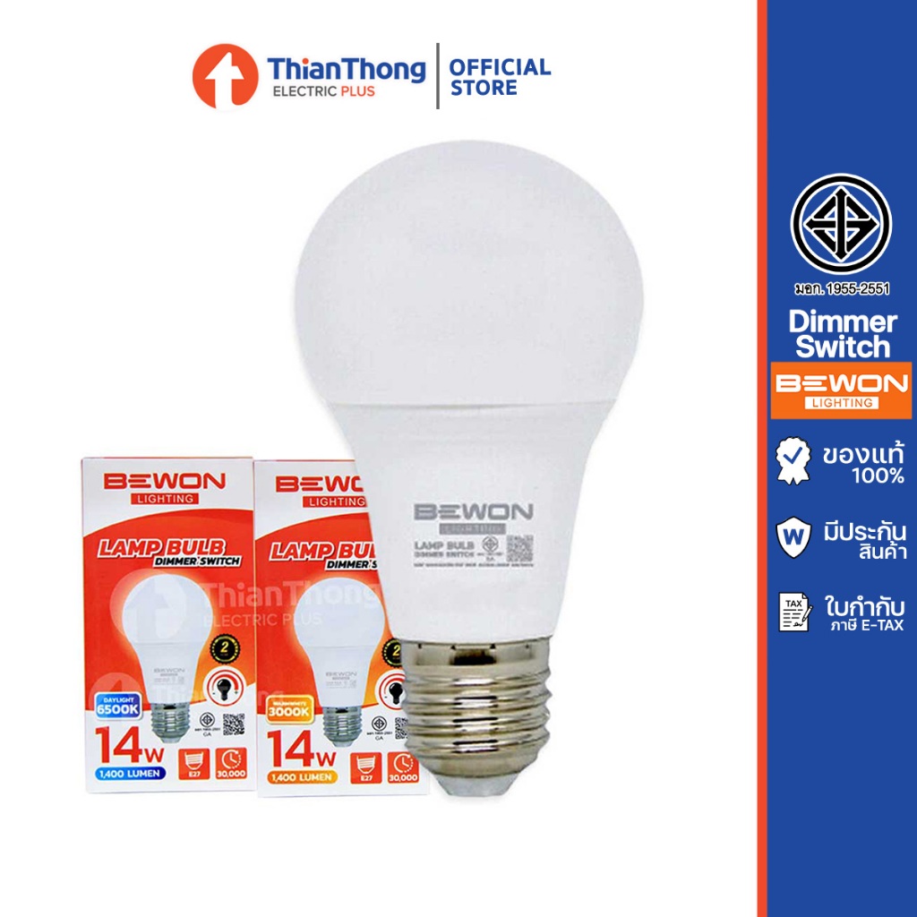 Bewon หลอดไฟ บับ หรี่ไฟ LED Dimmbale 14W ขั้ว E27