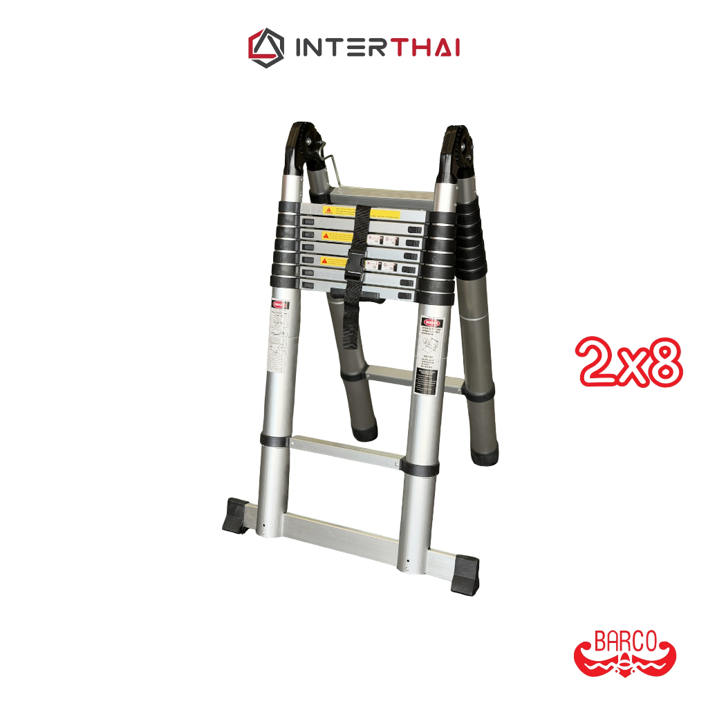 BARCO บันไดยืดหดอเนกประสงค์ (อลูมิเนียม) รุ่น 2x8 3.30+3.30 เมตร