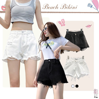 💗ส่งไวจากไทย💗S-2XL🔥กางเกงยีนขาสั้น เอวสูง สไตล์เกาหลี สำหรับ…