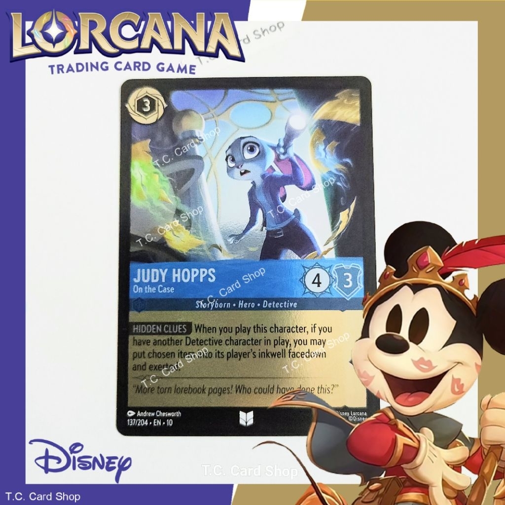 Judy Hopps - On the Case (Foil) EN10 137/204 U - Disney Lorcana (ดิสนีย์ ลอร์คาน่า) (Whispers in the Well)