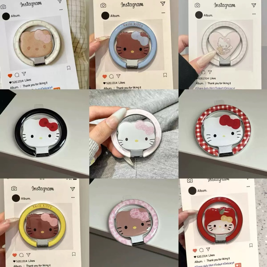 (พร้อมส่ง)Griptok stand Magsafe kittyกระจก sanrio กริ้บต็อกมีกระจก ที่วางโทรศัพท์ การ์ตูน - รูปที่ 6