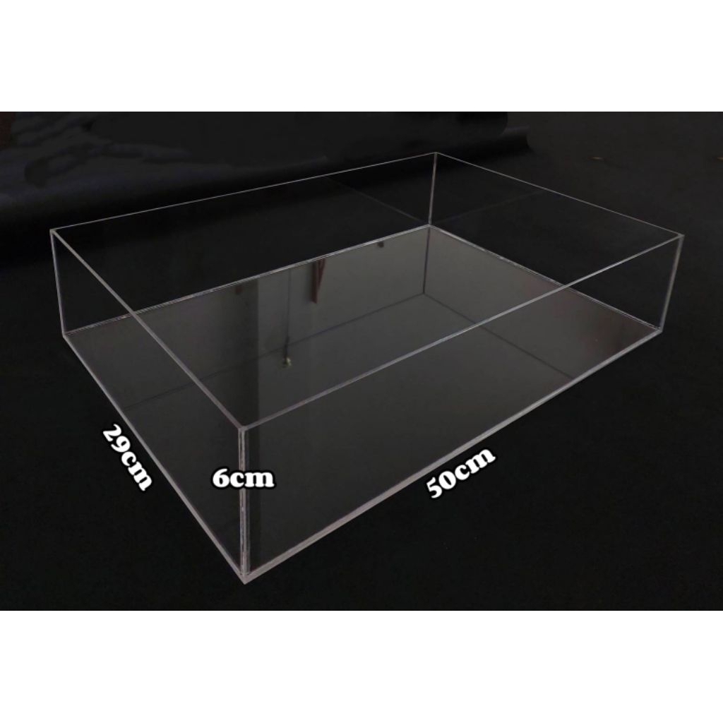 ถาดอะคริลิค ขนาด 50cm×29cm×6cm (กว้าง×ลึก×สูง) หนา3mm "ใส "