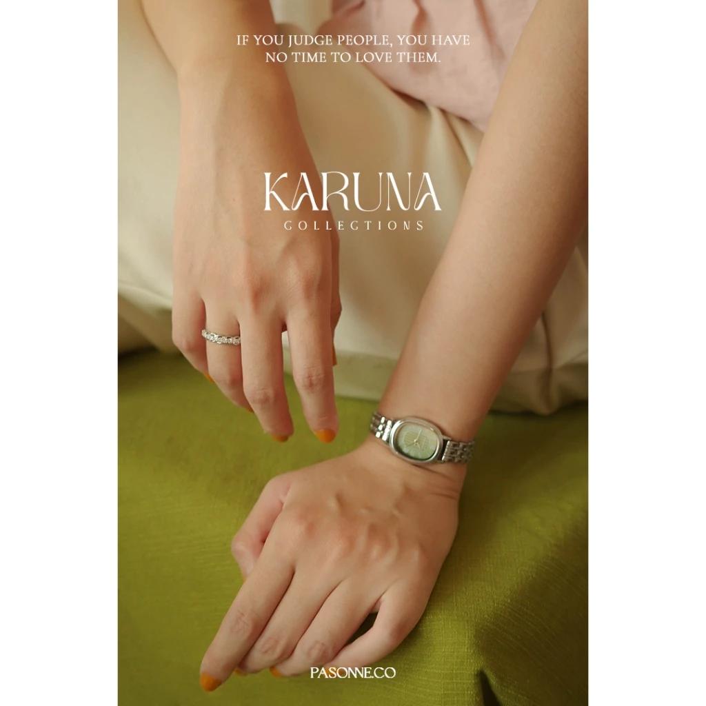 pasonne.co นาฬิกาข้อมือ รุ่น karuna พื้นหน้าปัดสีเขียว