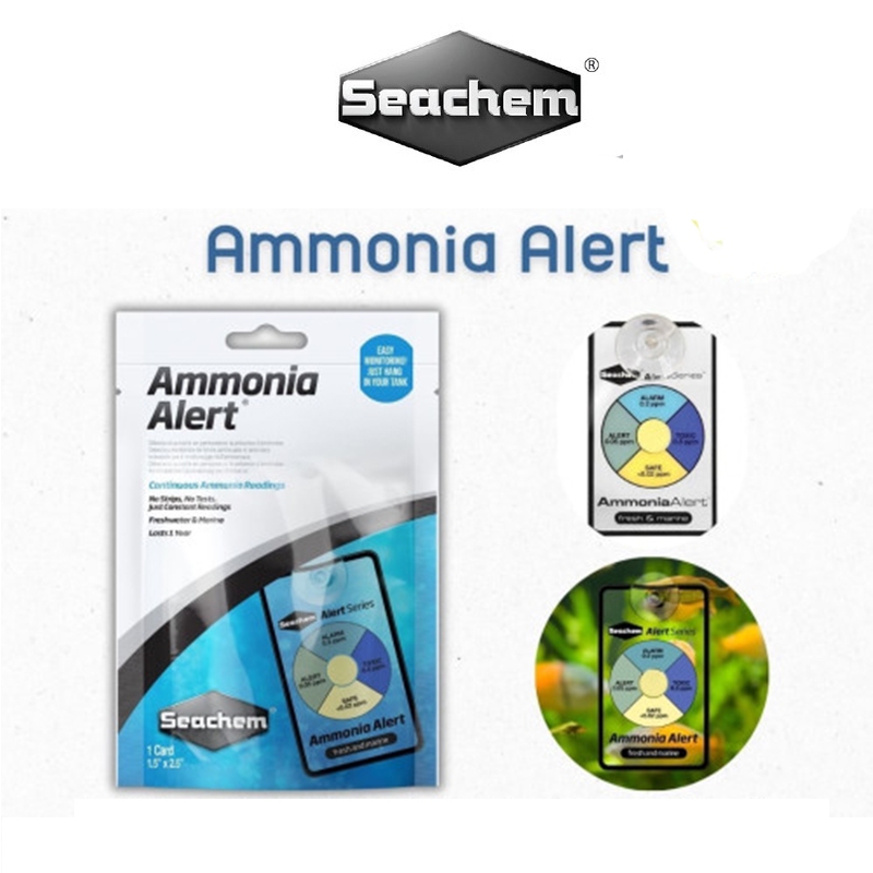Seachem Ammonia Alert แถบวัดแอมโมเนียในตู้ปลา ตรวจค่าแอมโมเนีย น้ำจืด น้ำทะเล อุปกรณ์ตรวจคุณภาพน้ำตู